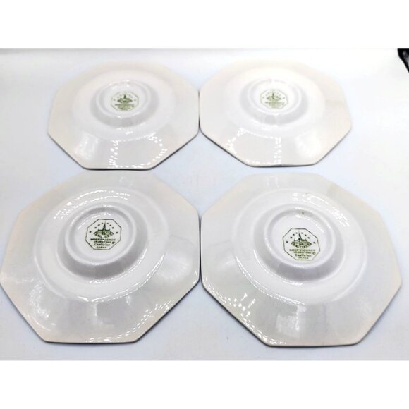 Saucer Plates Independence Ironstone Castleton 1950s Vintage Octagon Set of 4 - Picture 11 of 15
